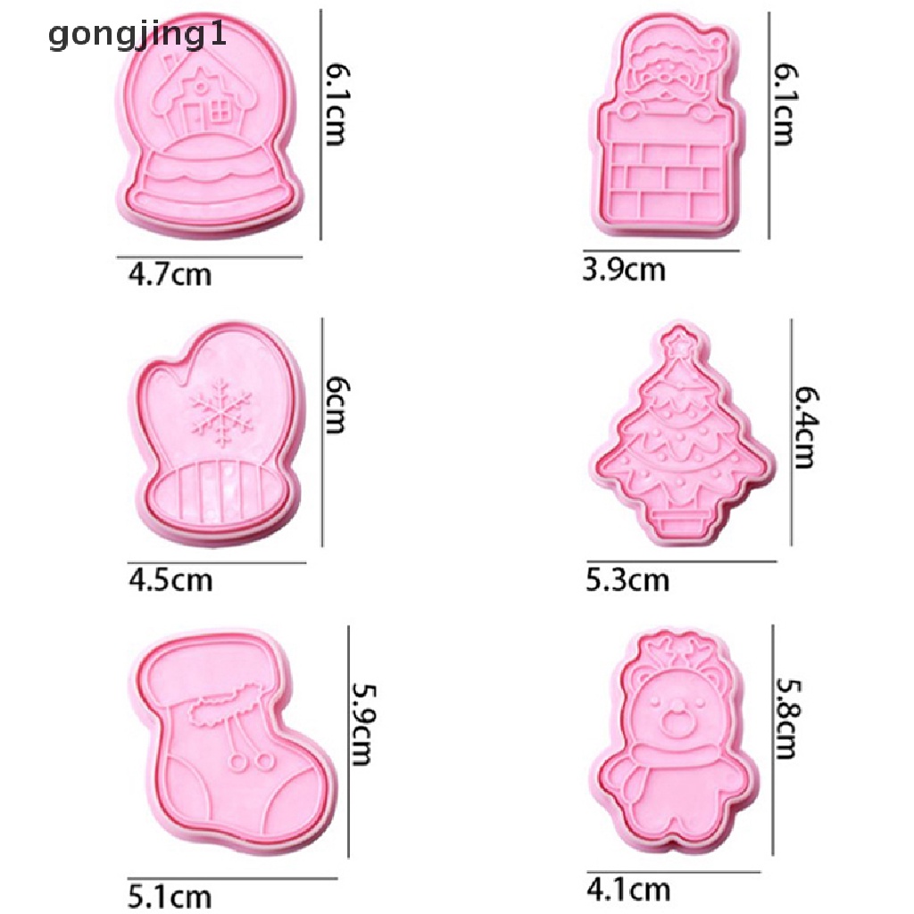 Ggg 6Pcs /Set 2023cetakan Kue Kering Natal Stamper Cetakan Biskuit Cookie Cutter ID