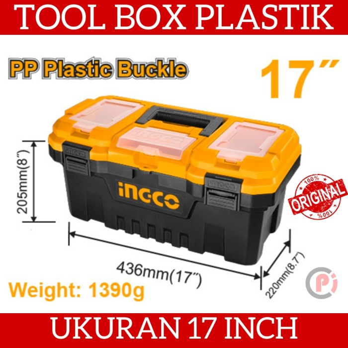 INGCO PBX1701 Tools Box 17 Inch Kotak Perkakas Kerja Up To 15KG