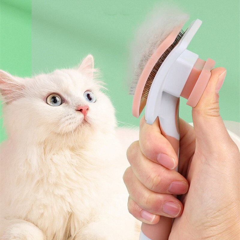Sisir Grooming Kucing Anjing Otomatis Sisir Bulu Anjing Kucing Pet Comb Hair Removal
