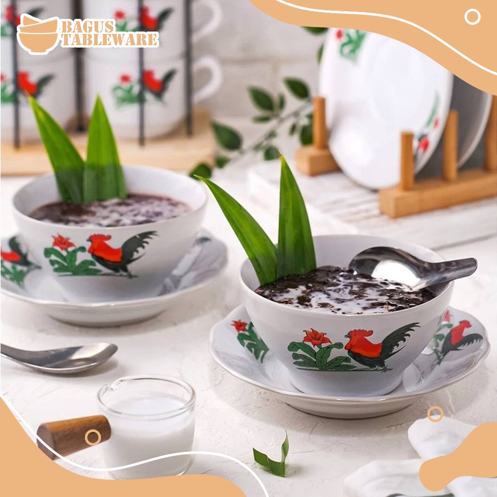 Mangkok keramik mini ayam jago