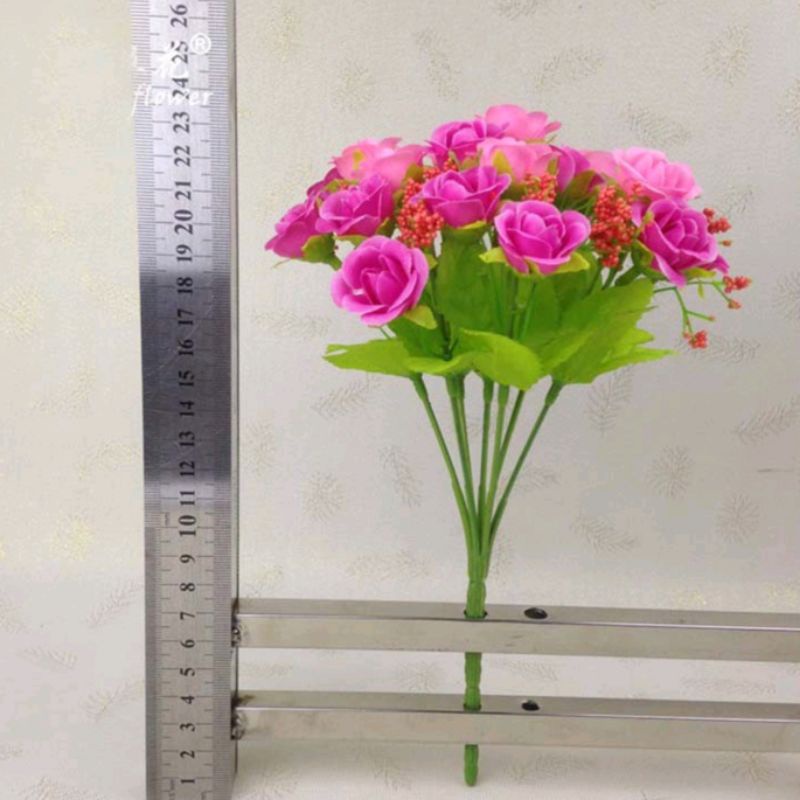 Bunga Mawar Kecil Artifisial Tanaman Hias Plastik Rose Flower AF10