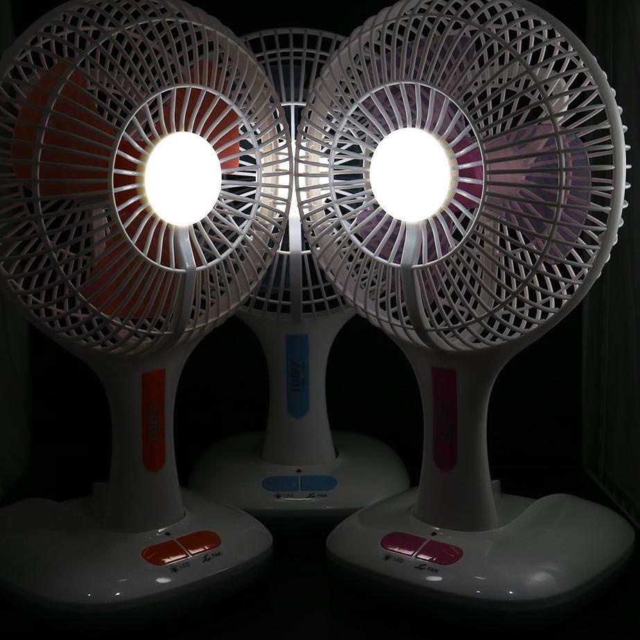Super Produsen Kipas Lampu Emergency LB L688 Tahan 5 Jam + 12 LED Lampu PUTIH RANDOM