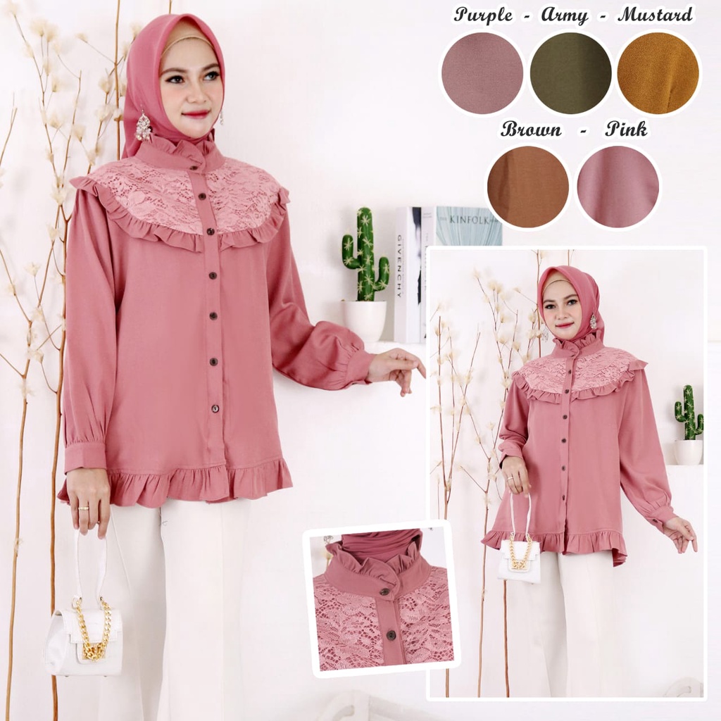 BLOUSE DERA URAGIRI CRINCLE  REMPEL BAWAH