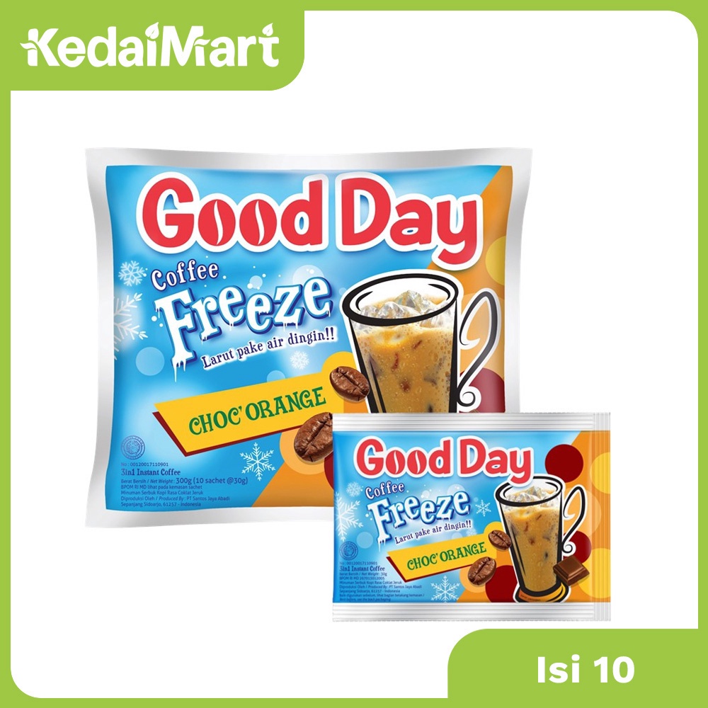 

Good Day Coffee Freeze Choc Orange Renceng Isi 10 x 30 Gram