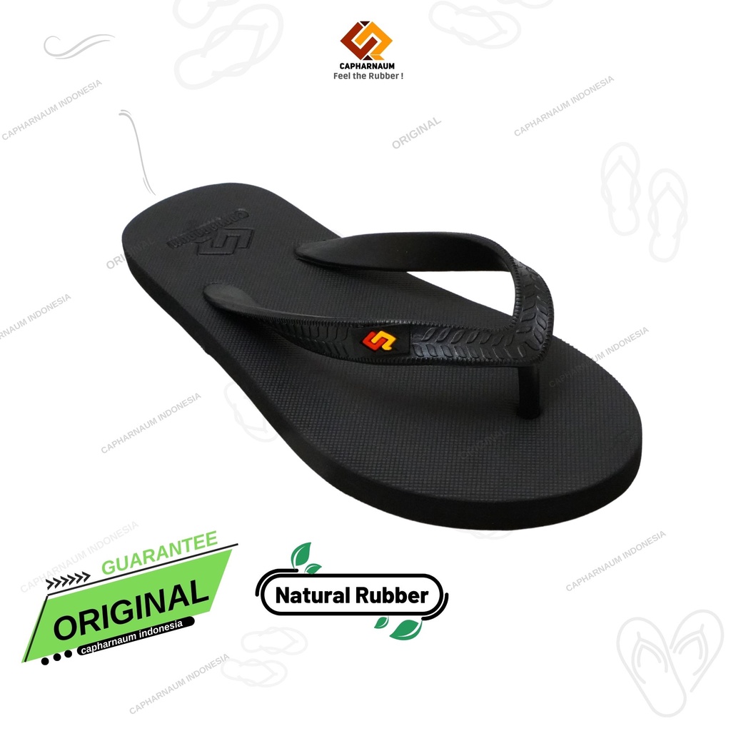 Capharnaum [Classic] Black On Black Sandal Jepit Pria Simple Cozy