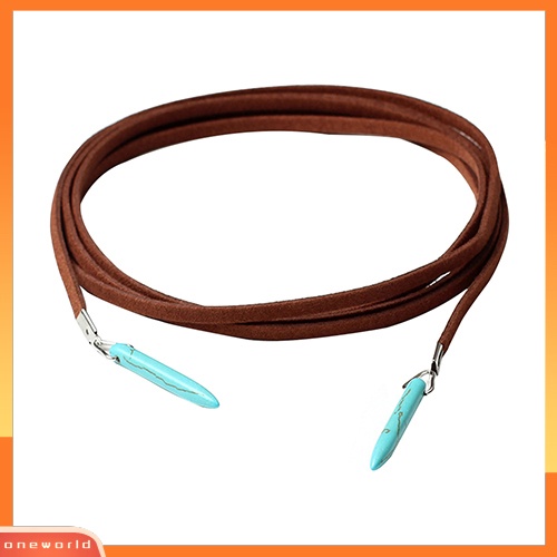 [WONE] Wanita Bohemian Turquoise Liontin Tali Panjang Choker Kalung Perhiasan Sweater Rantai