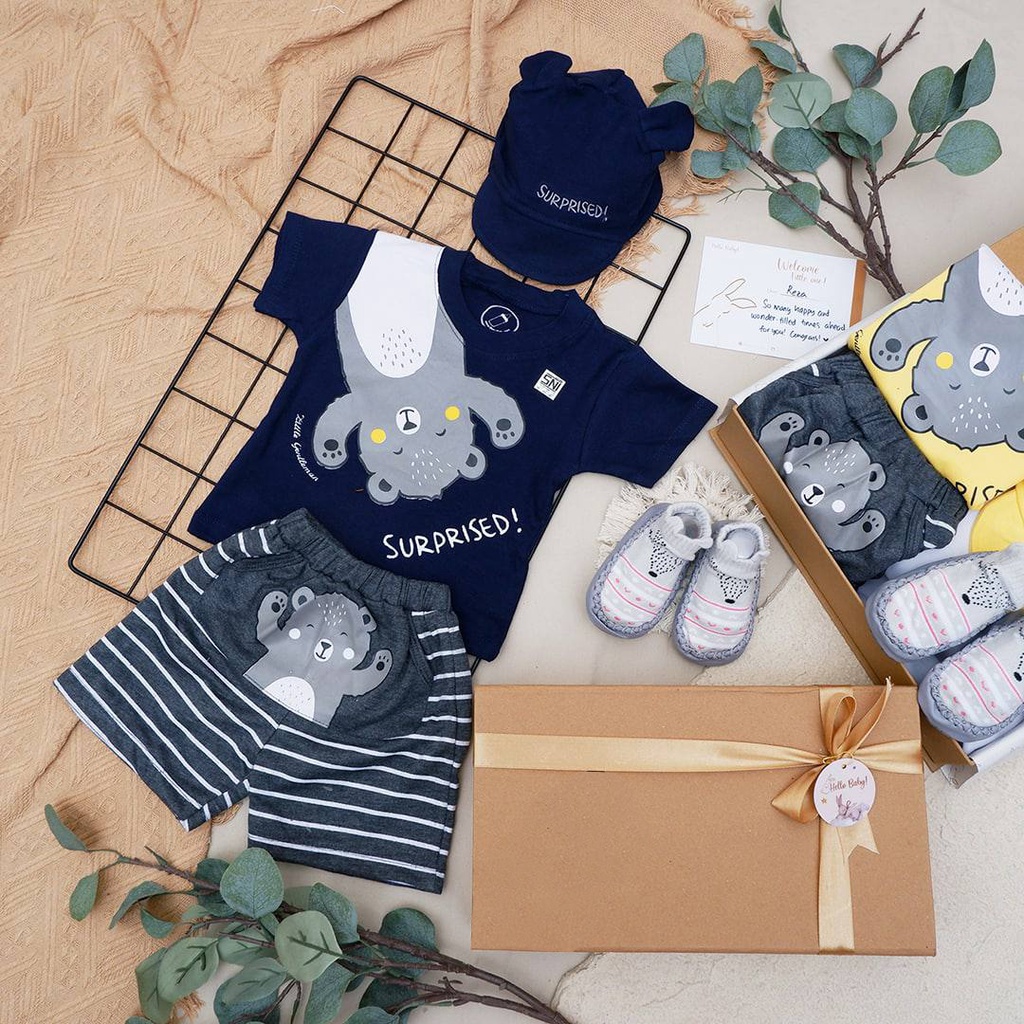 LIO035 Boys Hello Baby Hampers 0-12 months/ Hampers bayi newborn/ Kado bayi/ baby boys gift set