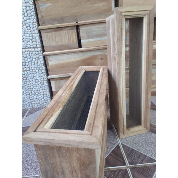 LOSTER KAYU JATI 50x10cm (Propil dalam)+Kawat Nyamuk/ VENTILASI UDARA KAYU JATI ASLI
