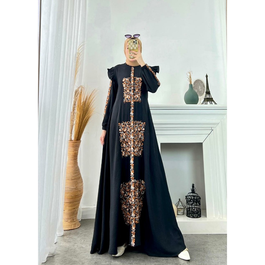Manari Fashion Muslim Kekinian Pesta/Gamis Glamz Ori/