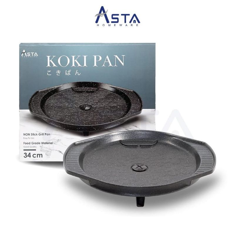 Grill pan anti lengket Asta Koki pan / pan serbaguna / Korean grill pan / multi pan / pemanggang bbq