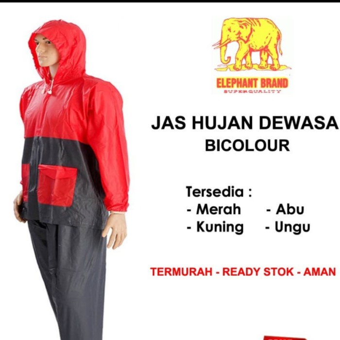 JAS HUJAN Stelan Jaket Celana Merk Gajah Bicolour Awet Promo TERMURAH