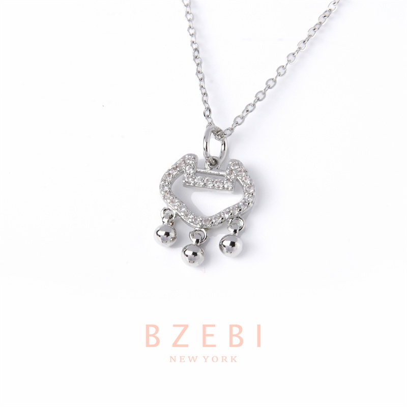 Bzebi Kalung Emas 18k, Kalung Baja Titanium, Kalung Liontin Berlian, Anti Karat, Aksesoris Fashion Wanita, Perhiasan Gaya Korea, Hadiah Ulang Tahun Dengan Kotak Eksklusif 881n