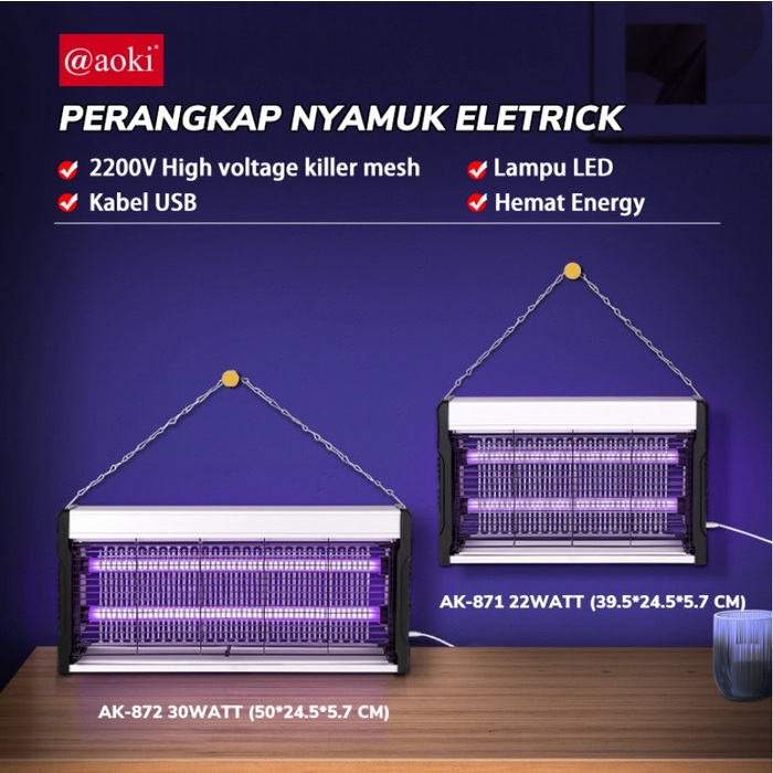 Aoki Insect Killer Pest Control UV light  Lampu Perangkap Nyamuk / Lalat  Elektrik / Listrik  20w 22w 30w 40w Watt