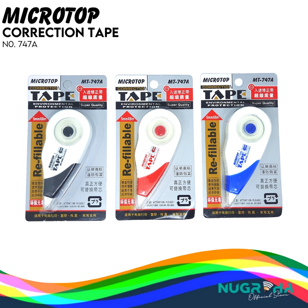

Correction Tape / Tip-Ex Kertas Roll MICROTOP 747A 8M