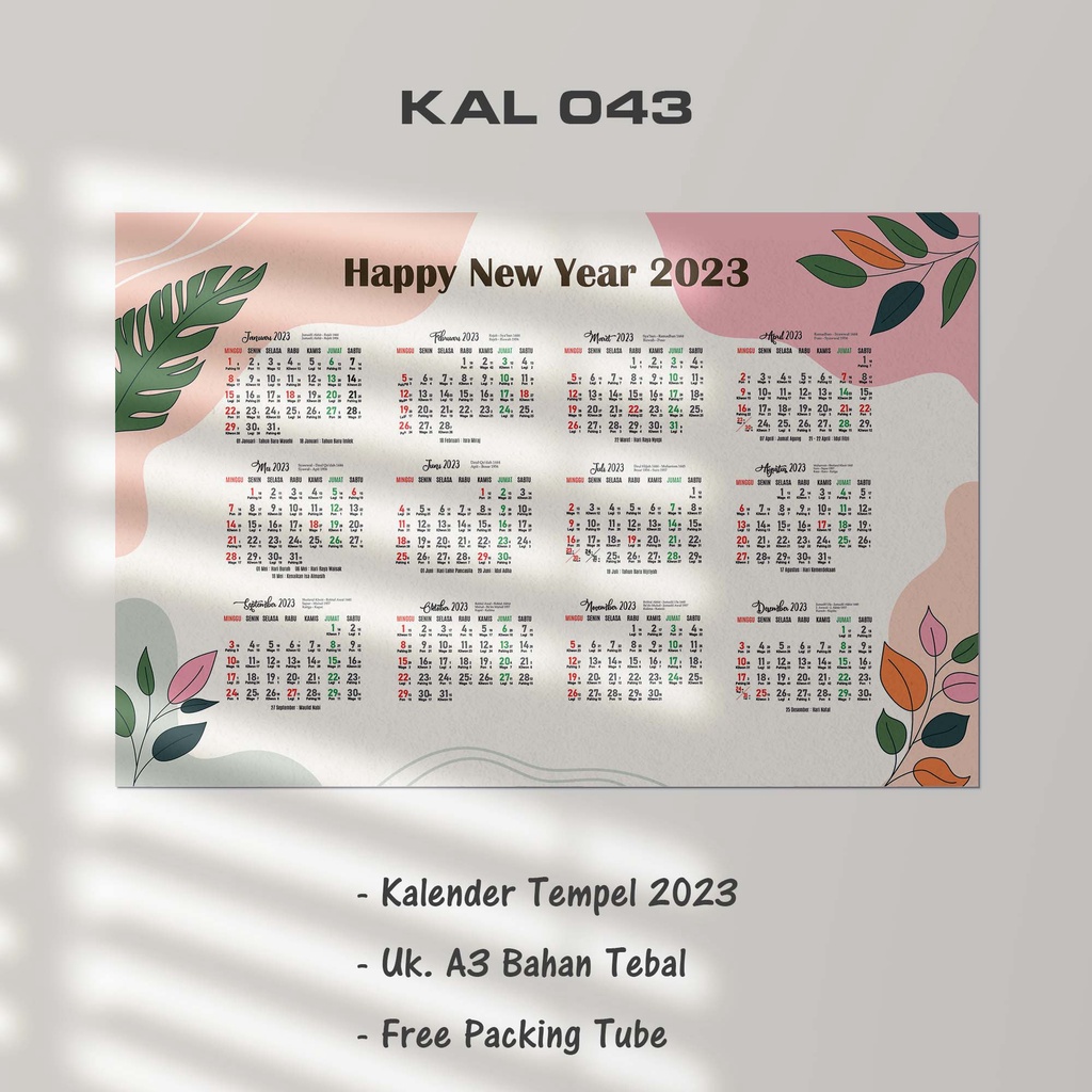 

Hanabi Kalender Dinding 2024 / Kalender Tempel Custom KAL40