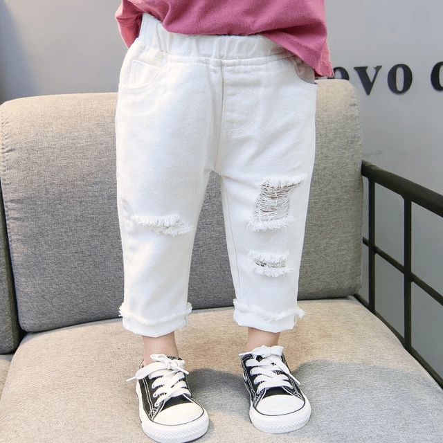 CELANA PANJANG ANAK RIPPPED SOBEK BROKEN WHITE 1-6 TAHUN