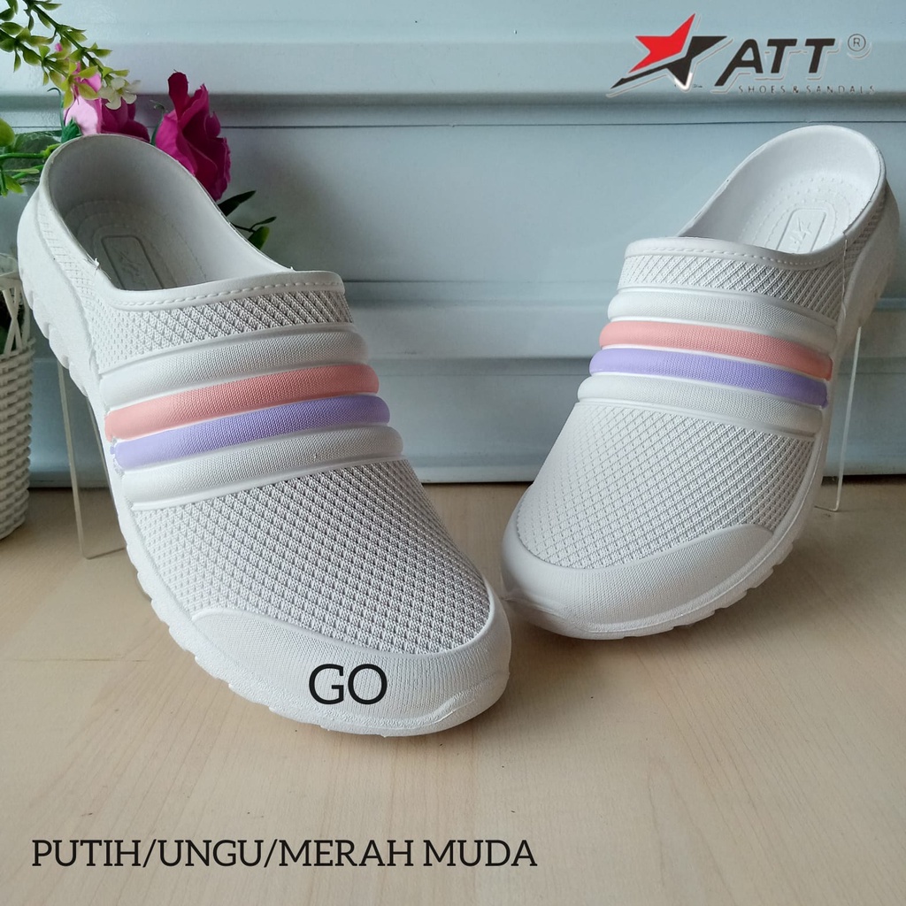 gos ATT NSWP 491 Sepatu Sandal Karet Slip On Sepatu Cewek Anti Air Empuk Tidak Lecet Ringan