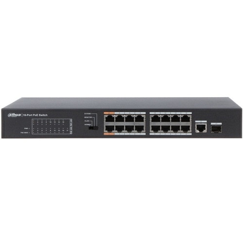 SWITCH HUB POE 16CH Dahua PFS3117-16ET-135 16 port PoE +1 port Gigabit