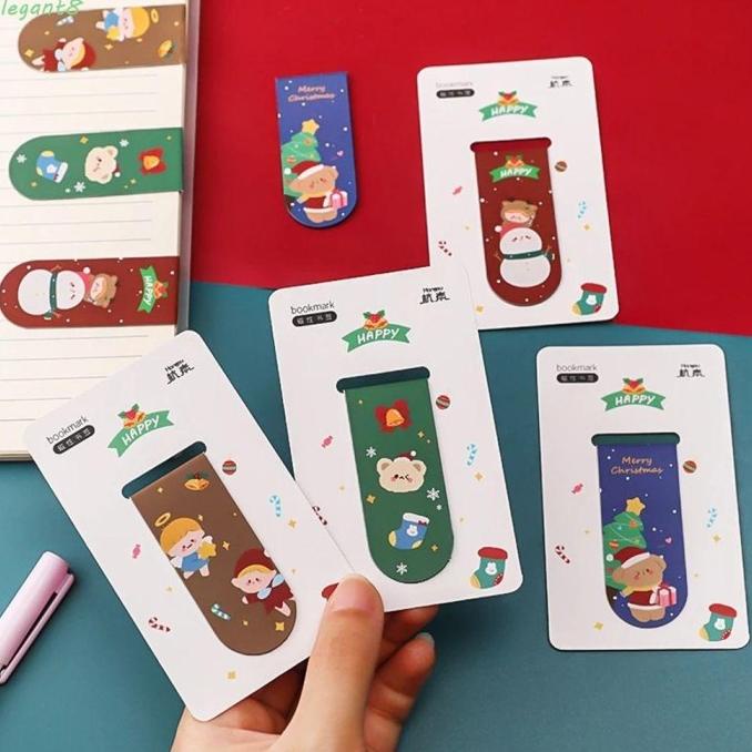 

SALE 2pcs / Set Bookmark / Pembatas Buku Magnet Motif Snowman / Natal TERMURAH