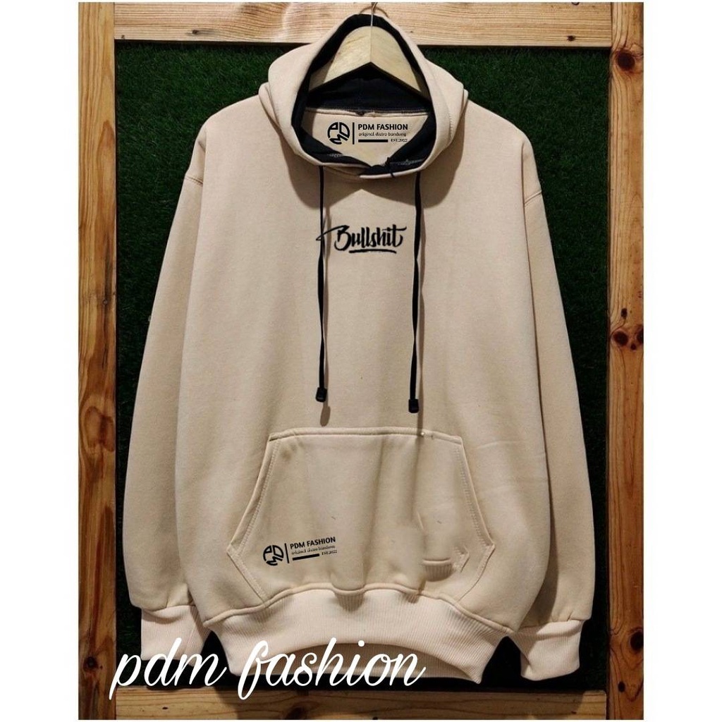 Hoodie Pria Terbaru Pdm Fashion jaket Pria Bullshit Warna Cream Original Distro Bandung Suiter Hudie Cowok Cewek Terlaris