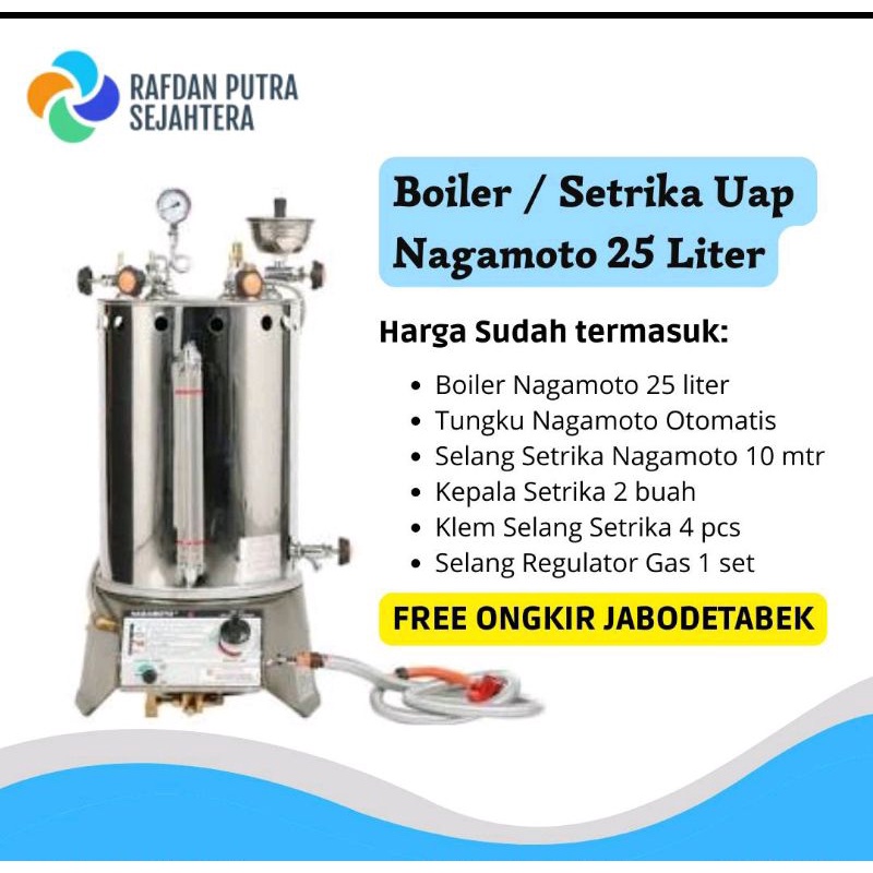 Jual Boiler Setrika Uap Otomatis Nagamoto / Maomoto Lengkap Dengan