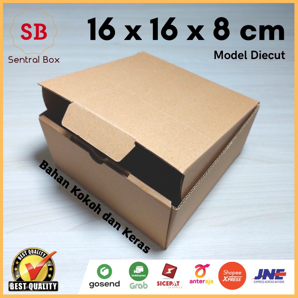 

( Min.order 5 pcs ) Kardus 16 x 16 x 8 cm...Die Cut ( untuk pembelian di atas 10 pcs harga lebih murah )