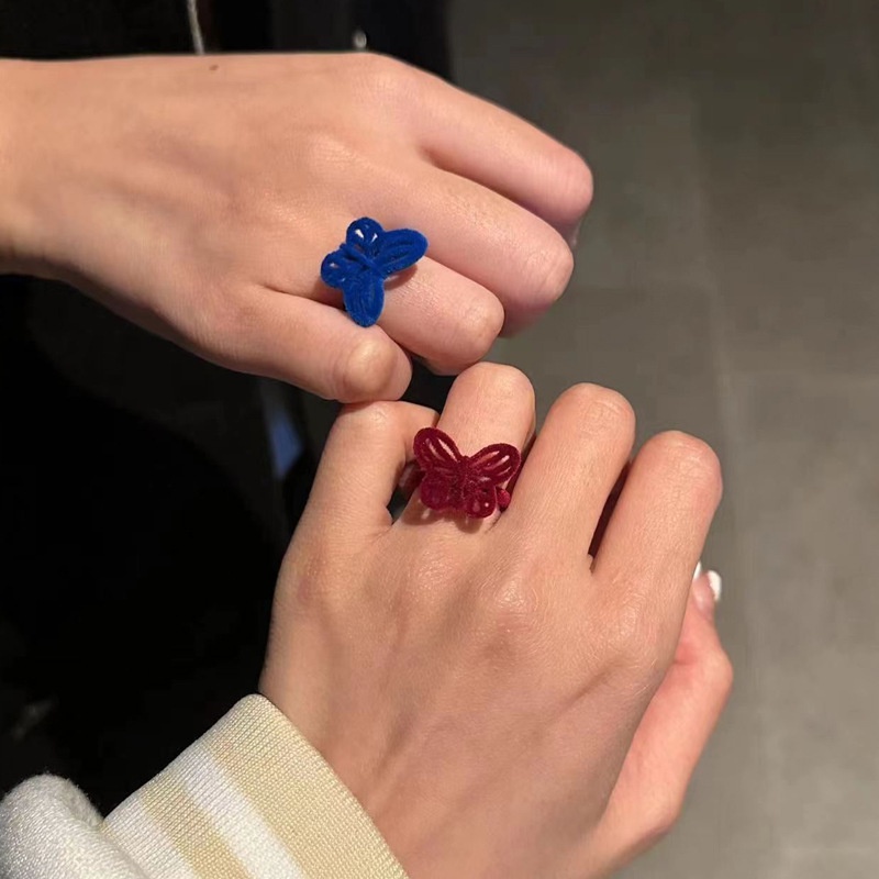 Fashion Wanita Perhiasan Paduan Berkelompok Beruang Bunga Kelinci Jantung Ikatan Simpul Pembukaan Cincin