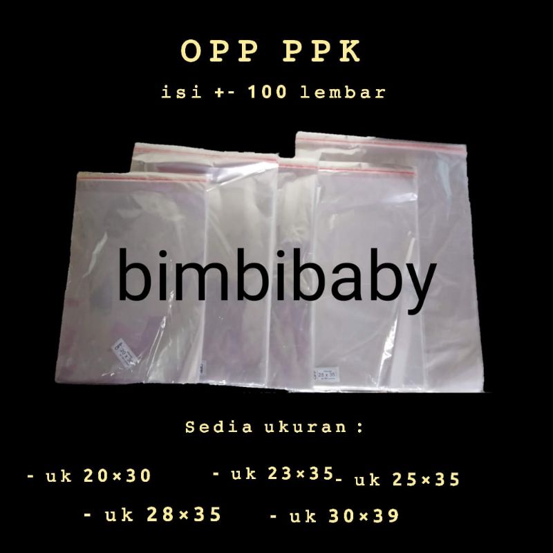 Jual Plastik Opp Isi 100 Ukuran 20x30 23x35 25x35 28x35 30x39 Kemasan Baju Seal Lem Murah 6580