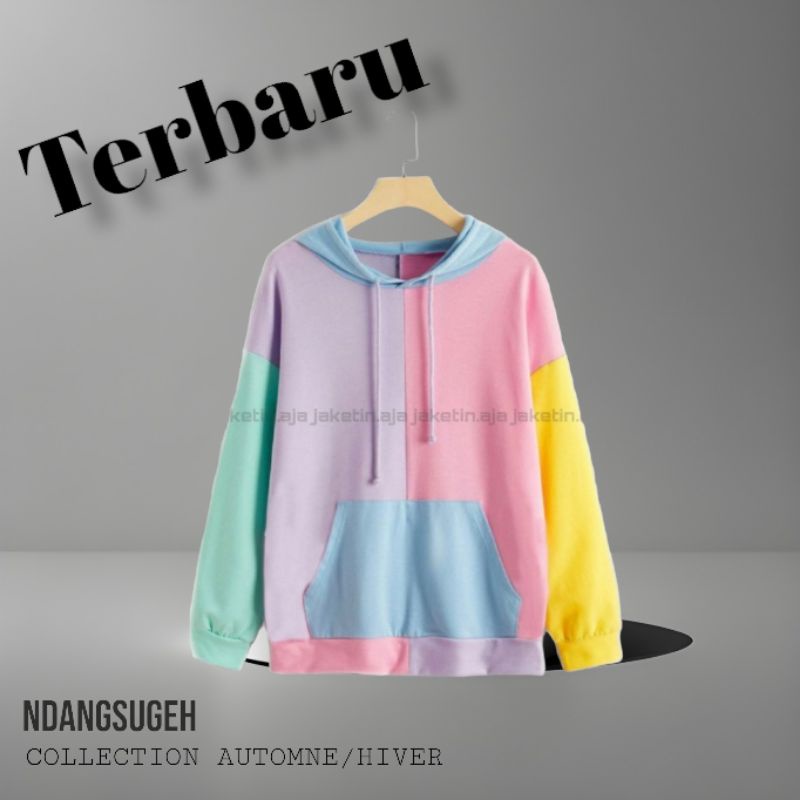 New S-6XL JAKET SWEATHER OVERSIZE Hoodie Kombinasi pria wanita Mix Warna Full Color BIGSIZE (S - 6XL