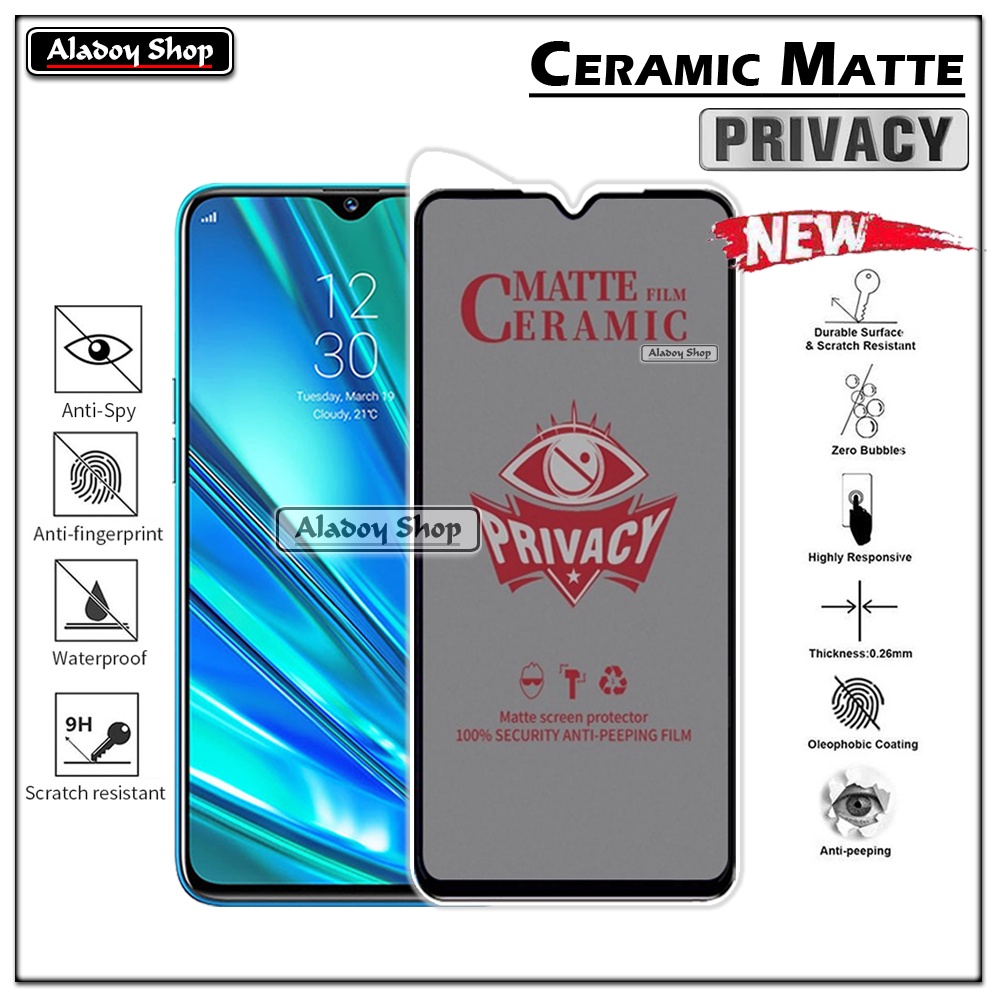 PAKET 2IN1 Anti Gores Privacy Realme 5 Pro + Tempered Glass Kamera