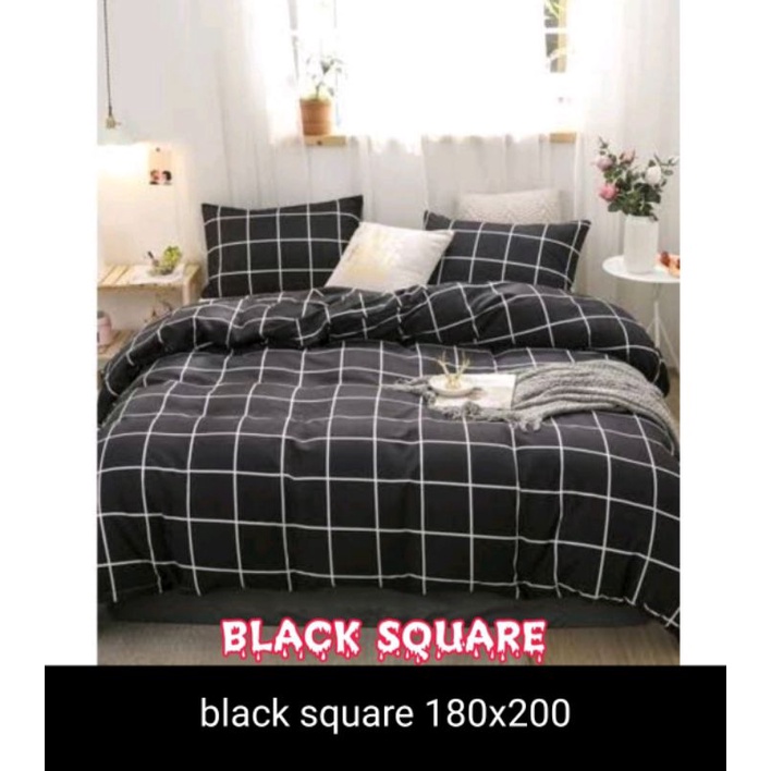 SEPREI MOTIF AESTHETIC KOTAK HITAM BLACK SQUARE