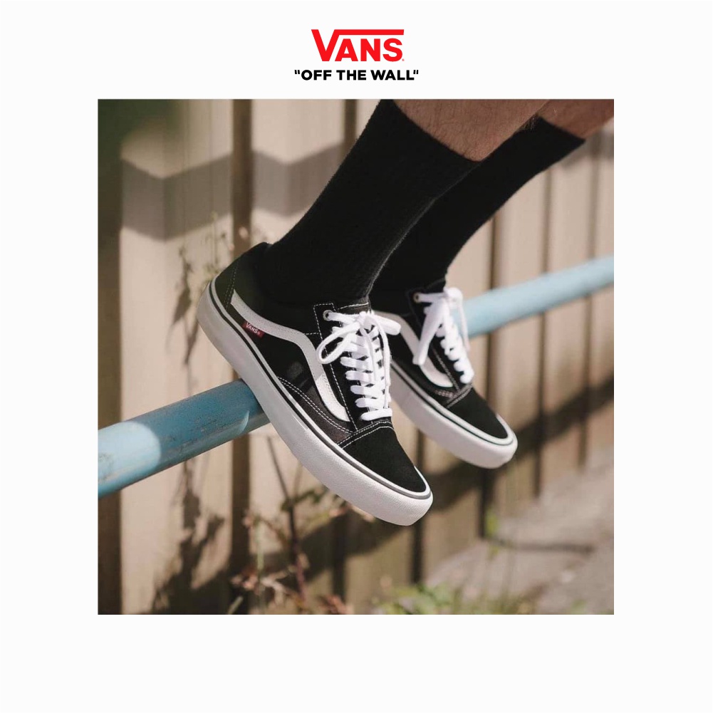 Vans Old Skool Pro Black White Pria Wanita Original 100 % BNIB Global Market Authentic Guarated Vanss Ori Old School Item Putih