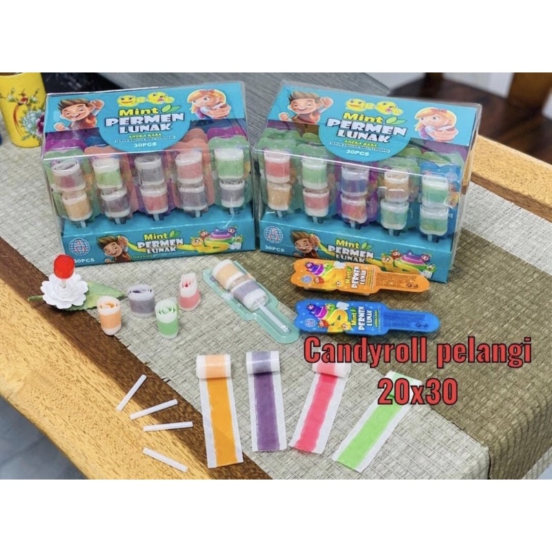 

PERMEN PELANGI ROLL LUVMI BOX ISI 30PC // PERMEN LUNAK MINT / CANDY ROLL ISI 30PCS RASA BUAH BUAHAN