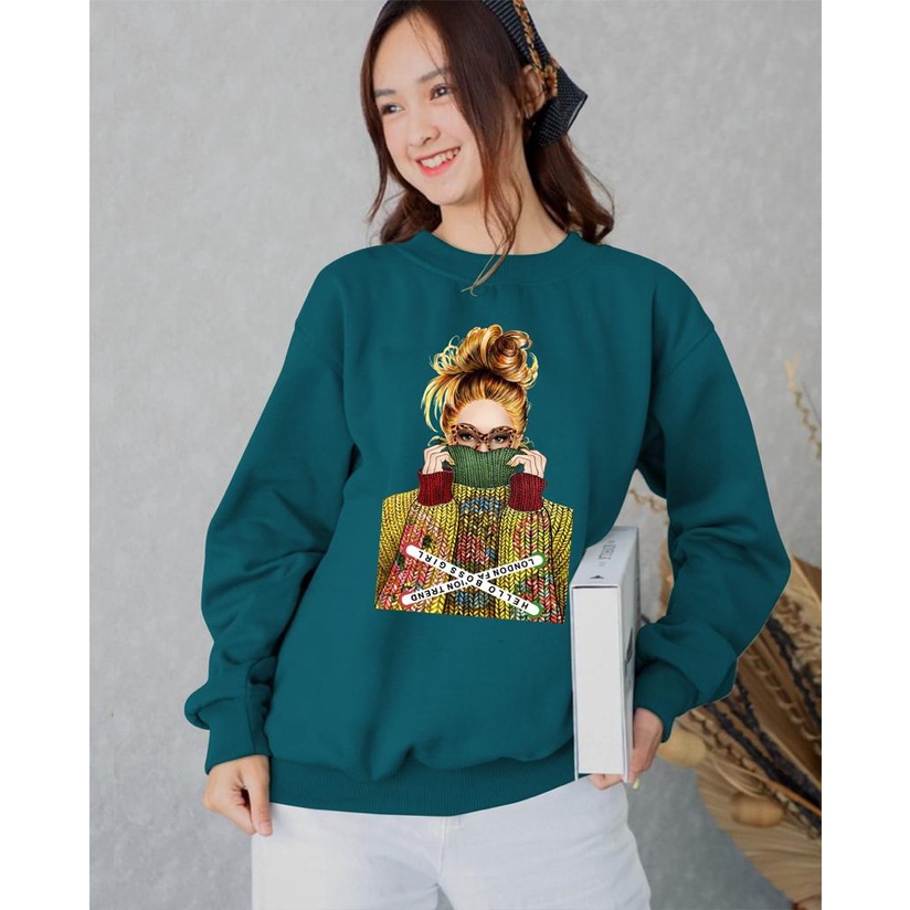 Kaos Lengan Panjang DTF CEWEK KACAMATA / Kaos Sweatshirt / Atasan Wanita / Atasan Wanita Lengan Panjang