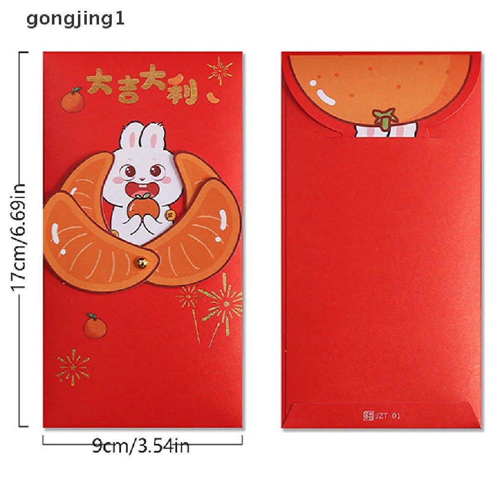 Ggg 6pcs /set 2023tahun Kelinci Amplop Merah Dekorasi Imlek2023Hongbao ID