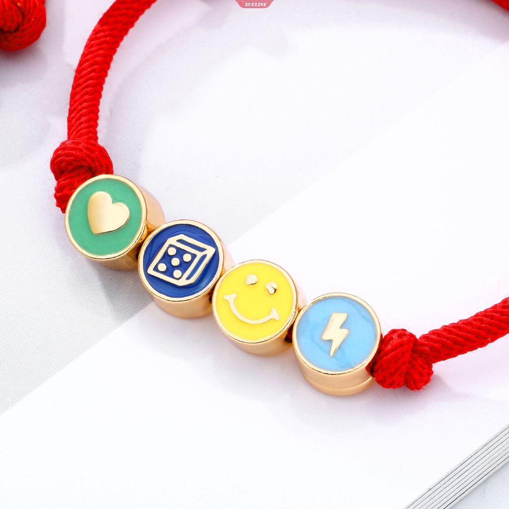 Smiley face Gelang Tali Merah charms Gelang Untuk Wanita Anak best friend Perhiasan handmade accesorios [ZXL]