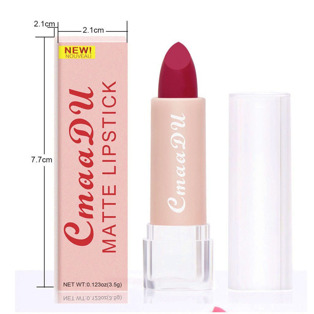 BPOM CMAADU Matte Lipstik 12 Waterproof Long Lasting Lipstick XX021