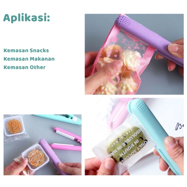 Presan Plastik Makanan / Vacum Snack Sealer / Alat Perekat Plastik Mini / Hand Sealer Plastik