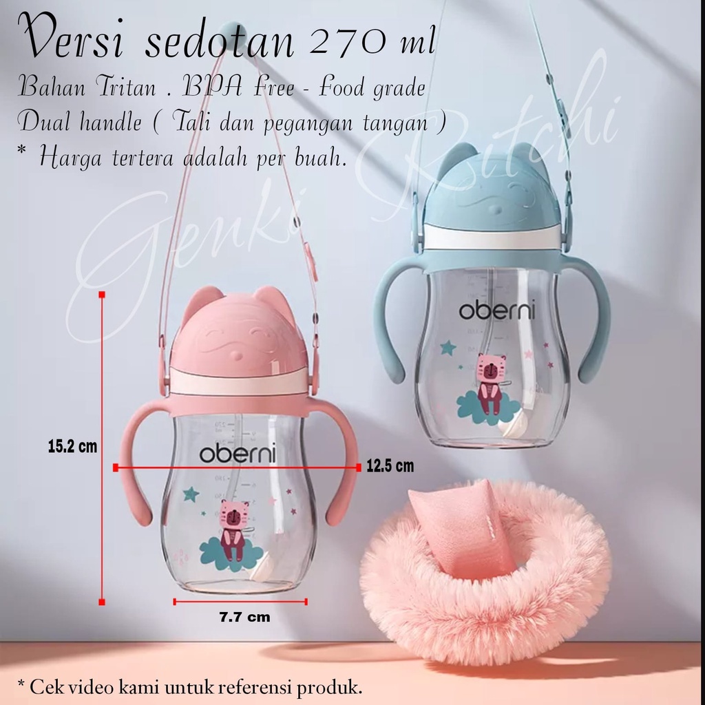 Oberni Botol Minum Anak Botol susu Bayi Baby Anak kecil BPA Free dgn Dot 330ml - 270ml