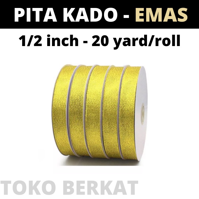 

TERMURAH PITA GLITTER 18-METER LEBAR 1/2 INCHI PITA EMAS GOLD KADO