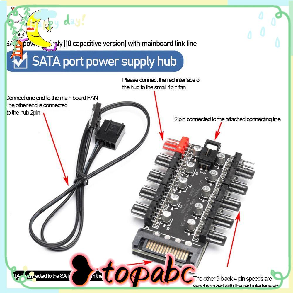 Controller Kipas Pendingin Atas 4pin Motherboard SATA Power Radiator Adapter