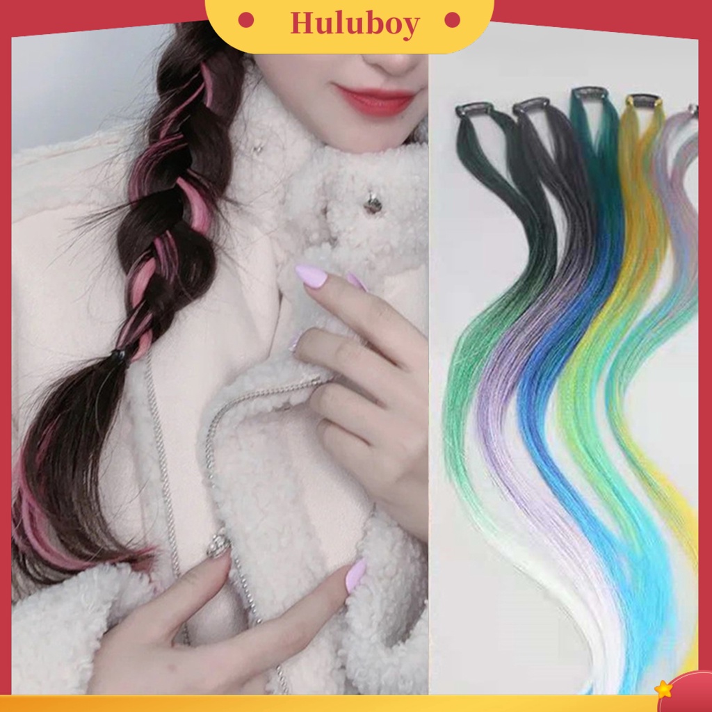 Wig Rambut Kepang Dua Lapis Warna Gradasi Anti slip Adjustable Untuk Wanita