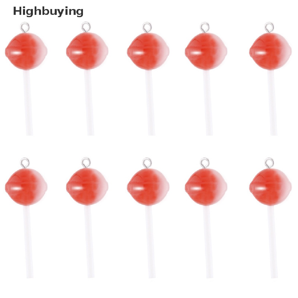 Hbid 10Pcs Sugar Candy Lolipop Resin Ch Temuan Diy Kawaii 3D Gantungan Kunci Anting Liontin Ch Untuk Membuat Perhiasan Perlengkapan Craft Aksesoris Glory