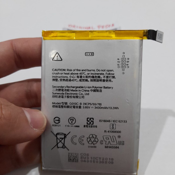 BATERAI ORIGINAL 100% GOOGLE PIXEL 3 XL G013C-B BATTERY ORI HP