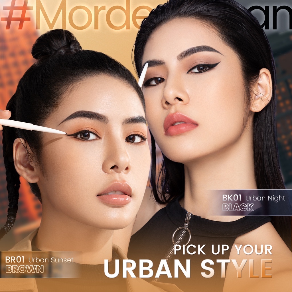 Focallure #MordenUrban Waterproof Gel Eyeliner No Smudge Ultra-fine Beveled Tip High Pigment Anti-transfer Gel Eyeliner