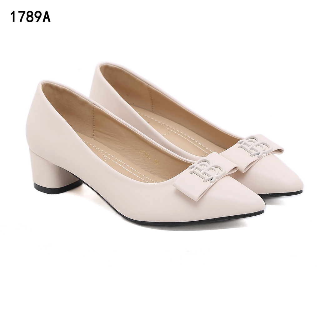 BO B-Logo Bow Block Heel Pumps 1789A