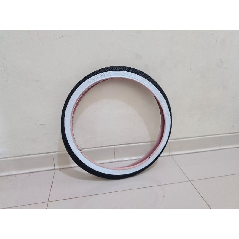BAN LUAR SWALLOW DELI TIRE BMX 20 INCH MINI SEPEDA LIPAT UKURAN SIZE 20 X 1.75 HITAM PUTIH white