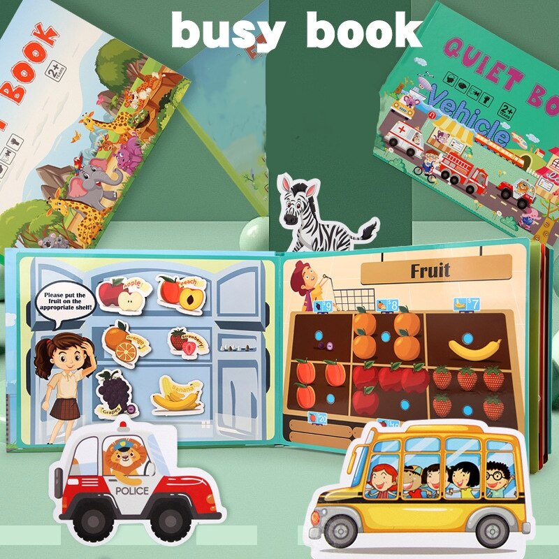 Quiet Book Busy Book Activity Book Mainan Montessori anak Puzzle Anak Mainan Tempel Anak Sensory Play Montessori Book Mainan Edukasi Anak Buku Edukasi Anak