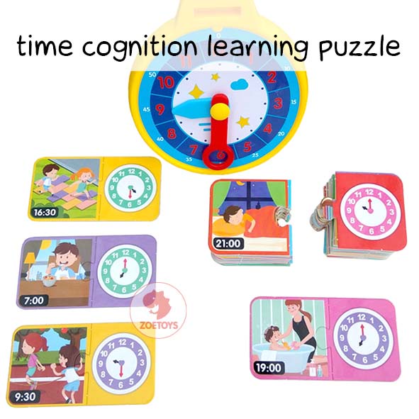 Zoetoys Time Cognition Learning Puzzle | Jam Anak Belajar Waktu Mainan Edukasi Mengenal Waktu Resources | Mainan Belajar Mengenal Waktu Counting Time Toys | Math Mathematics