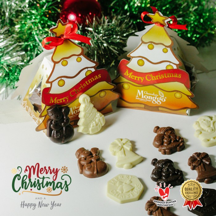 

[BEST SELLER] Christmas Chocolate Santa Claus 100gr l Chocolate Monggo l Kado Natal - Christmas Tree